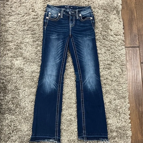 Miss Me Dark Blue Mid Rise Bootcut Jeans - Picture 2 of 9